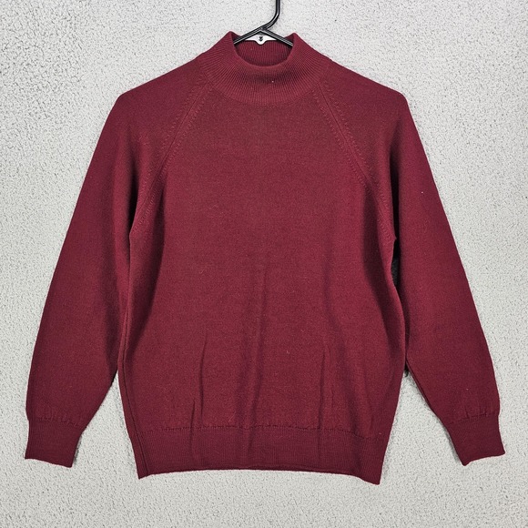The Edinburgh Woollen Mill Sweaters - The Edinburgh Woollen Mill Sweater Womens Small Red Lambswool Mock Neck Knit